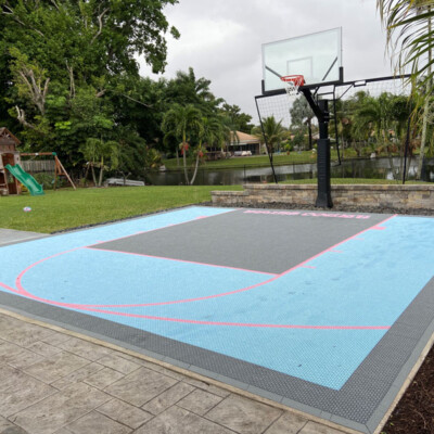 25’ x 25’
$6,000–10,000
Customized half-court with basketball hoop and rebounder